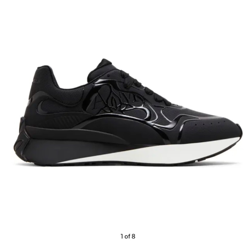 Alexander McQueen Black and White Sneakers Desert Hide Size 46